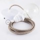 Pendel para pantalla, lámpara colgante cable textil Marrón Glitter en Lino Natural RS82