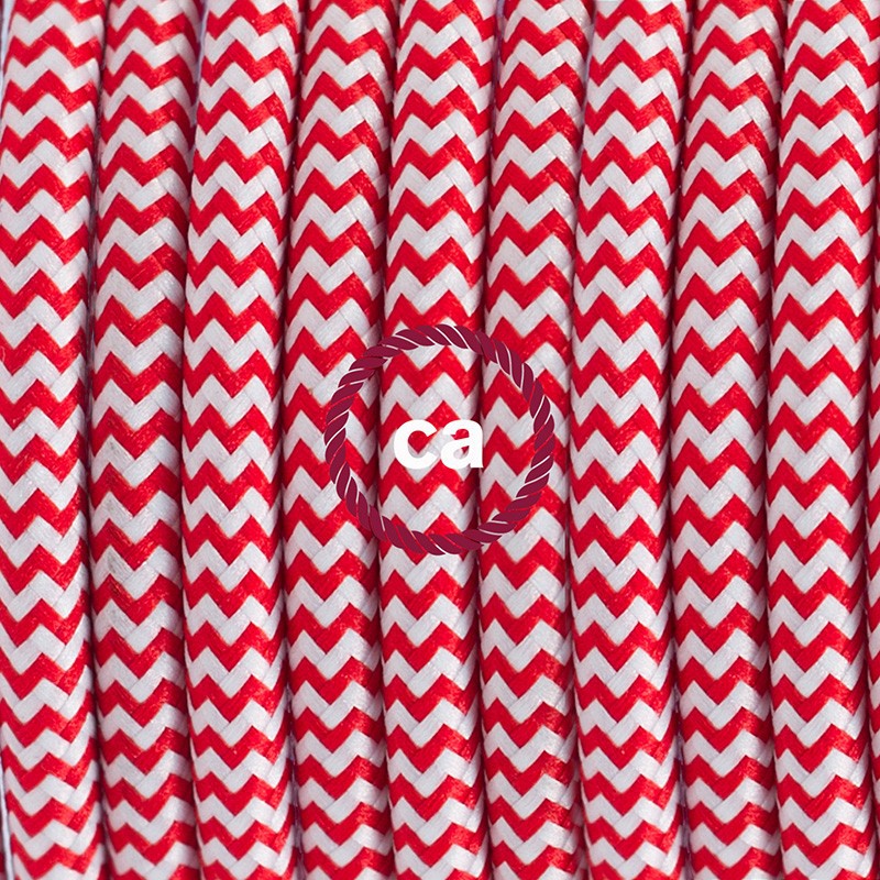 Pendel para pantalla, lámpara colgante cable textil ZigZag Rojo RZ09