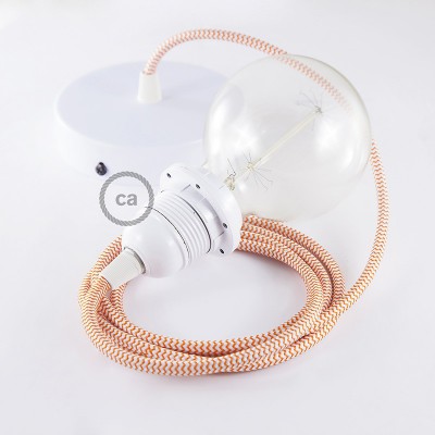 Pendel para pantalla, lámpara colgante cable textil ZigZag Naranja RZ15