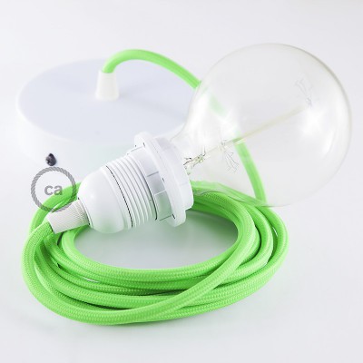 Pendel para pantalla, lámpara colgante cable textil Verde Fluo RF06