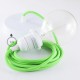 Pendel para pantalla, lámpara colgante cable textil Verde Fluo RF06