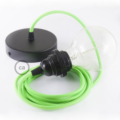 Pendel para pantalla, lámpara colgante cable textil Verde Fluo RF06