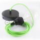 Pendel para pantalla, lámpara colgante cable textil Verde Fluo RF06