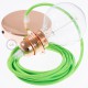 Pendel para pantalla, lámpara colgante cable textil Verde Fluo RF06