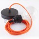 Pendel para pantalla, lámpara colgante cable textil Naranja Fluo RF15
