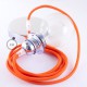 Pendel para pantalla, lámpara colgante cable textil Naranja Fluo RF15