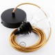 Pendel para pantalla, lámpara colgante cable textil Dorado Glitter RL05