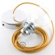Pendel para pantalla, lámpara colgante cable textil Dorado Glitter RL05