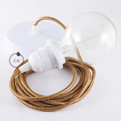 Pendel para pantalla, lámpara colgante cable textil Cobre Glitter RL22