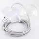 Pendel para pantalla, lámpara colgante cable textil Plateado Glitter RL02