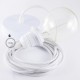 Pendel para pantalla, lámpara colgante cable textil Blanco Glitter RL01