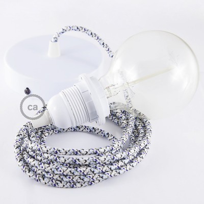 Pendel para pantalla, lámpara colgante cable textil Pixel Hielo RX04