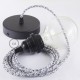 Pendel para pantalla, lámpara colgante cable textil Pixel Hielo RX04