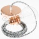 Pendel para pantalla, lámpara colgante cable textil Pixel Hielo RX04