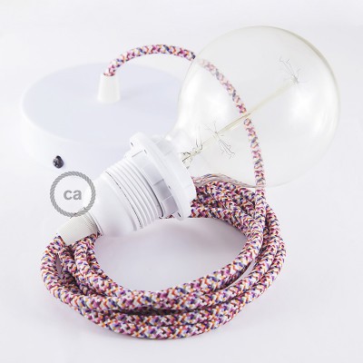 Pendel para pantalla, lámpara colgante cable textil Pixel Fuchsia RX00