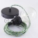 Pendel para pantalla, lámpara colgante cable textil Pixel Verde RX05