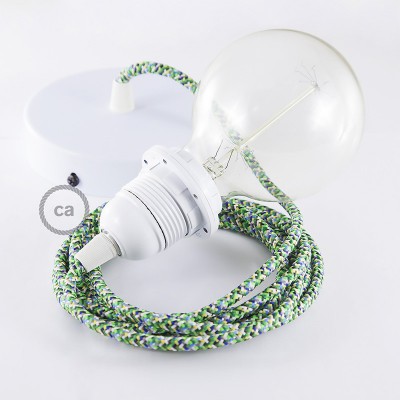 Pendel para pantalla, lámpara colgante cable textil Pixel Verde RX05