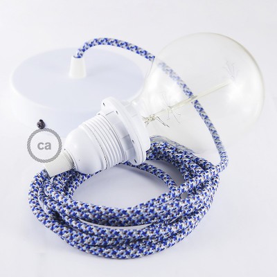 Pendel para pantalla, lámpara colgante cable textil Pixel Turquesa RX03