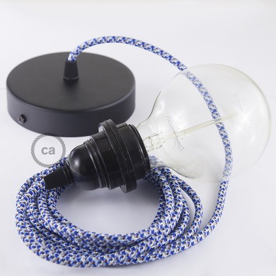 Pendel para pantalla, lámpara colgante cable textil Pixel Turquesa RX03