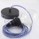 Pendel para pantalla, lámpara colgante cable textil Pixel Turquesa RX03
