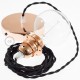 Pendel para pantalla, lámpara colgante cable textil Negro en tejido Efecto Seda TM04