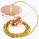 Pendel para pantalla, lámpara colgante cable textil Dorado en tejido Efecto Seda TM05