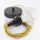 Pendel para pantalla, lámpara colgante cable textil Dorado en tejido Efecto Seda TM05