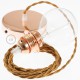 Pendel para pantalla, lámpara colgante cable textil Whiskey en tejido Efecto Seda TM22