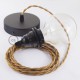 Pendel para pantalla, lámpara colgante cable textil Whiskey en tejido Efecto Seda TM22