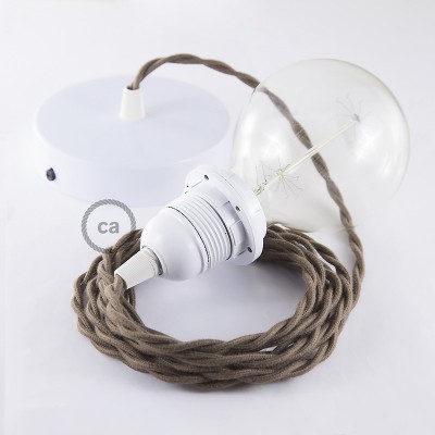 Pendel para pantalla, lámpara colgante cable textil Marrón en Algodón TC13