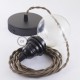 Pendel para pantalla, lámpara colgante cable textil Marrón en Algodón TC13