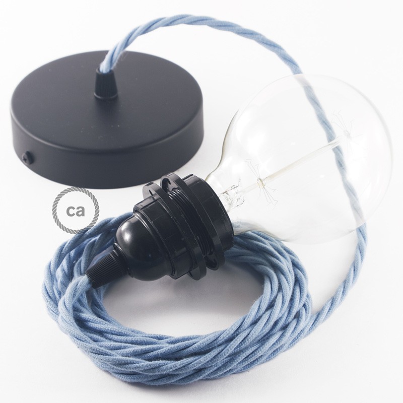 Pendel para pantalla, lámpara colgante cable textil Oceano en Algodón TC53