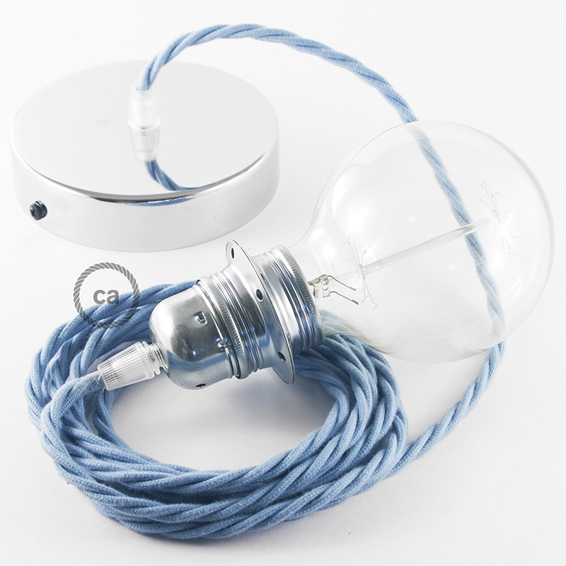 Pendel para pantalla, lámpara colgante cable textil Oceano en Algodón TC53
