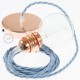 Pendel para pantalla, lámpara colgante cable textil Oceano en Algodón TC53