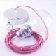 Pendel para pantalla, lámpara colgante cable textil Fuchsia en tejido Efecto Seda TM08
