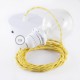 Pendel para pantalla, lámpara colgante cable textil Amarillo en tejido Efecto Seda TM10
