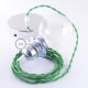 Pendel para pantalla, lámpara colgante cable textil Verde en tejido Efecto Seda TM06
