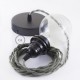 Pendel para pantalla, lámpara colgante cable textil Gris Verde en Algodón TC63