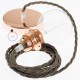 Pendel para pantalla, lámpara colgante cable textil Marrón en Lino Natural TN04