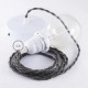 Pendel para pantalla, lámpara colgante cable textil Antracita en Lino Natural TN03