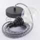 Pendel para pantalla, lámpara colgante cable textil Gris en Lino Natural TN02