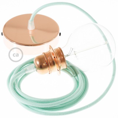Pendel para pantalla, lámpara colgante cable textil Leche y Menta en Algodón RC34