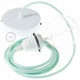 Pendel para pantalla, lámpara colgante cable textil Leche y Menta en Algodón RC34