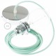 Pendel para pantalla, lámpara colgante cable textil Leche y Menta en Algodón RC34