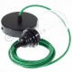 Pendel para pantalla, lámpara colgante cable textil Verde Glitter RL06