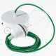 Pendel para pantalla, lámpara colgante cable textil Verde Glitter RL06