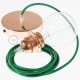 Pendel para pantalla, lámpara colgante cable textil Verde Glitter RL06