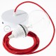 Pendel para pantalla, lámpara colgante cable textil Rojo Glitter RL09