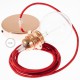 Pendel para pantalla, lámpara colgante cable textil Rojo Glitter RL09
