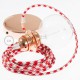 Pendel para pantalla, lámpara colgante cable textil Bicolor Rojo RP09